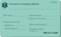 Cartão de seguro saúde da seguradora exemplo